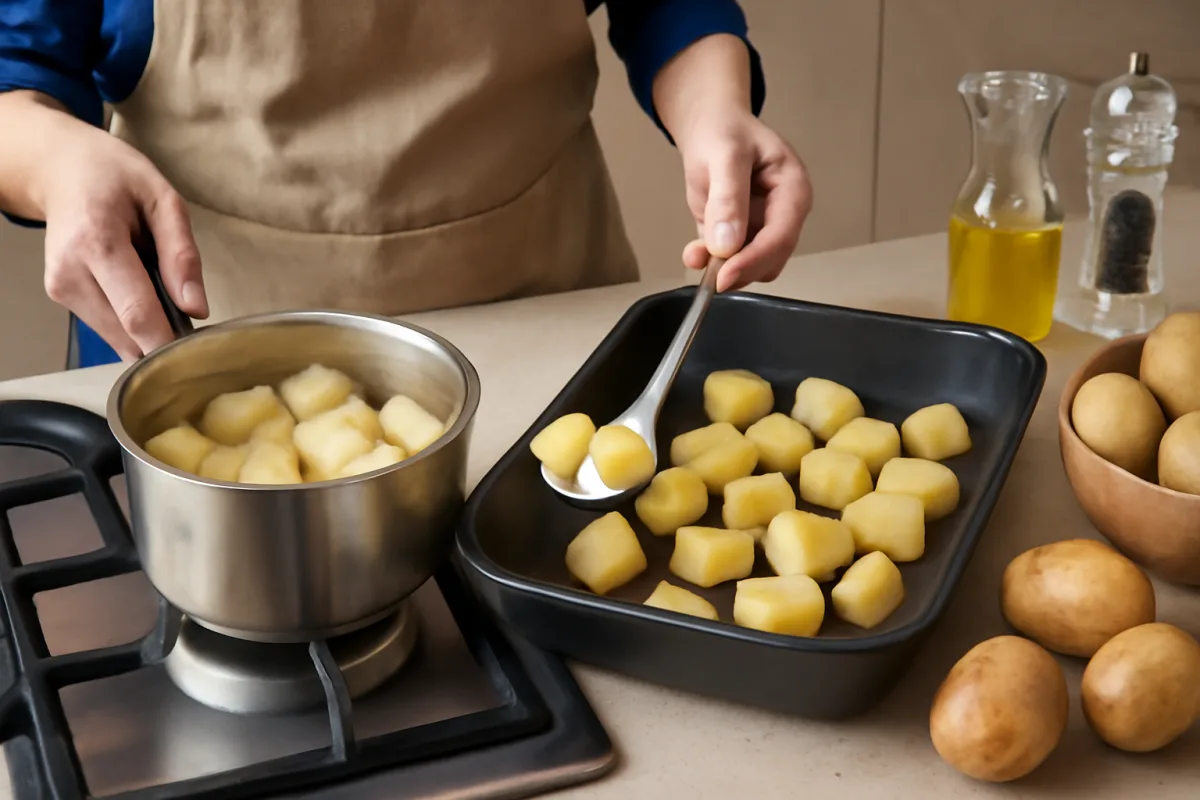Come cuocere le patate al forno in modo uniforme? Il segreto della precottura in poca acqua